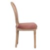 800114 Silla de diseño clásico madera con terciopelo rosa respaldo medallón