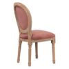 800114 Silla de diseño clásico madera con terciopelo rosa respaldo medallón