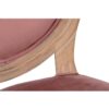 800114 Silla de diseño clásico madera con terciopelo rosa respaldo medallón