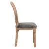 800116 Silla de diseño clásico madera con terciopelo gris respaldo medallón