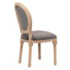 800116 Silla de diseño clásico madera con terciopelo gris respaldo medallón