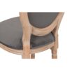 800116 Silla de diseño clásico madera con terciopelo gris respaldo medallón