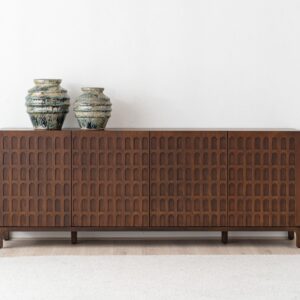 34NJ25129 Aparador de diseño DARA 210 madera de roble oscuro relieves