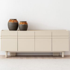 34AC25584CB Aparador de diseño moderno EO 200 porcelánico y beige brillo