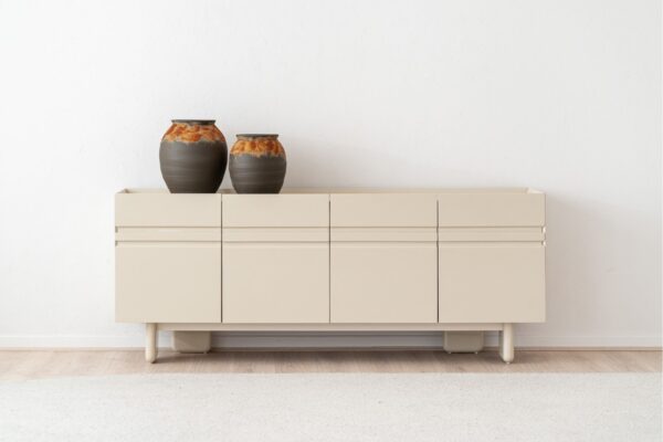 34AC25584CB Aparador de diseño moderno EO 200 porcelánico y beige brillo
