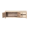 GM940 Mueble de televisión de diseño oriental 180 madera de álamo acabado natural