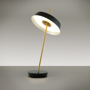 Lampara de sobremesa diseño moderno dorado y negro