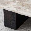 34JE25897 Mesa de centro cuadrada de diseño 90 mármol y metal óxido texturizado - Imagen 4