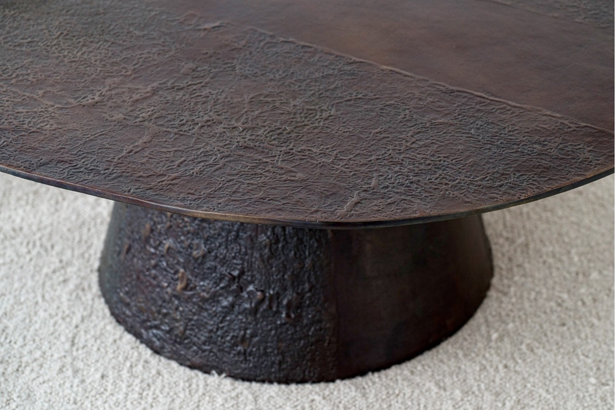 Mesa de centro diseño metal moderno rustico