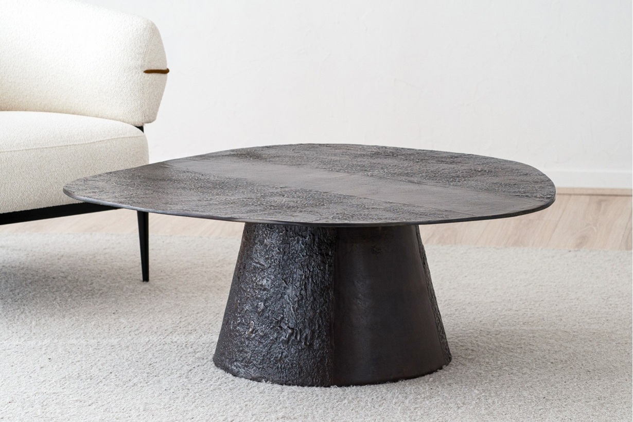 Mesa de centro diseño metal moderno rustico