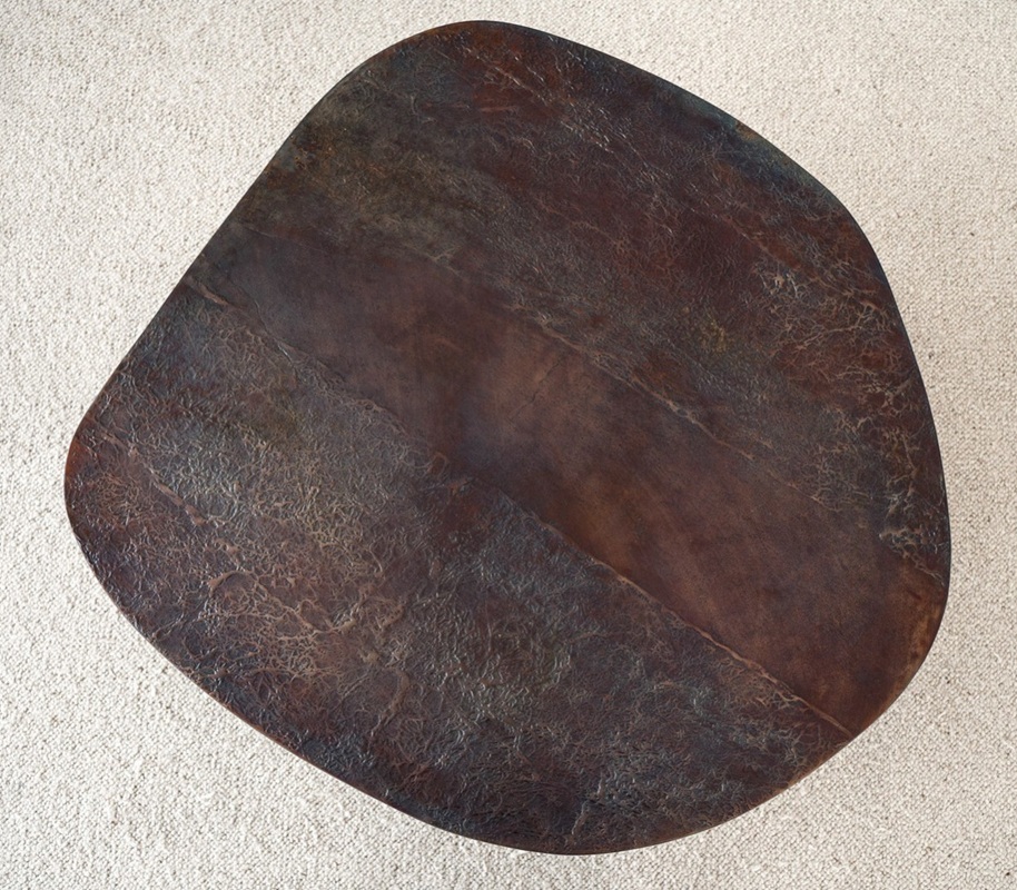 Mesa de centro diseño metal moderno rustico