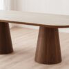 34AC25526CW Mesa de comedor gran tamaño diseño moderno DOLMEN 230 porcelánico y nogal - Imagen 4