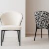 34DF2413N Silla de diseño moderno EVA tapizado marfil y negro geométrico - Imagen 2