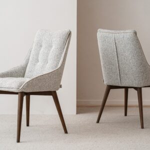 34DF2445BW Silla de diseño moderno MIA tapizado gris patas madera