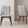 34DF2445BW Silla de diseño moderno MIA tapizado gris patas madera - Imagen 2