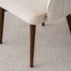 34IH2391BW Silla de diseño moderno ROMA tapizado marfil patas madera - Imagen 3