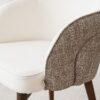 34IH2391CW Silla de diseño moderno ROMA tapizado marfil y tostado patas madera - Imagen 3