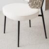 34DF2572B Silla de diseño moderno CLOE tapizado beige y piedra geométrico - Imagen 4