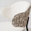 34DF2572B Silla de diseño moderno CLOE tapizado beige y piedra geométrico - Imagen 3