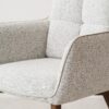 34DF2440BW Silla de diseño moderno OLIVER tapizado gris patas madera - Imagen 3