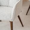 34DF2440BW Silla de diseño moderno OLIVER tapizado gris patas madera - Imagen 4