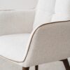 34DF2440W Silla de diseño moderno OLIVER tapizado marfil patas madera - Imagen 3