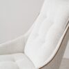 34DF2445CW Silla de diseño moderno MIA tapizado marfil patas madera - Imagen 3