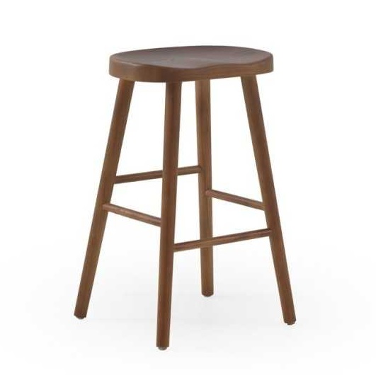 11590 Taburete alto diseño rústico 65 madera color nogal