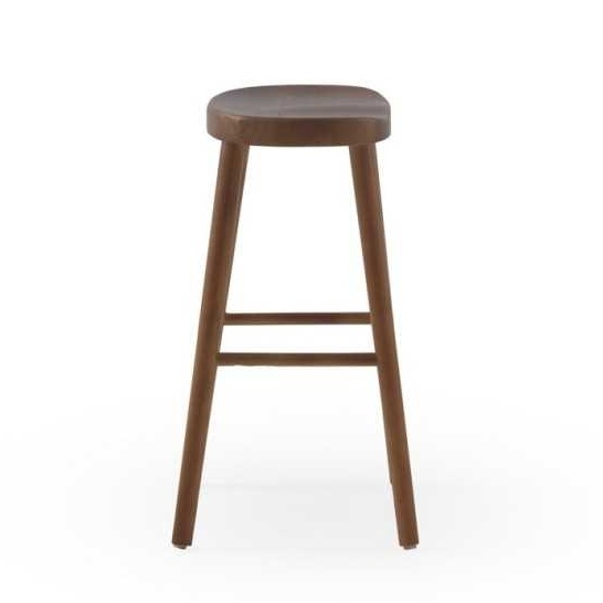 11590 Taburete alto diseño rústico 65 madera color nogal