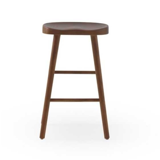 11590 Taburete alto diseño rústico 65 madera color nogal