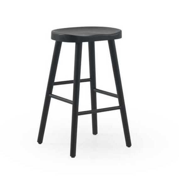 11591 Taburete alto diseño rústico 65 madera color negro