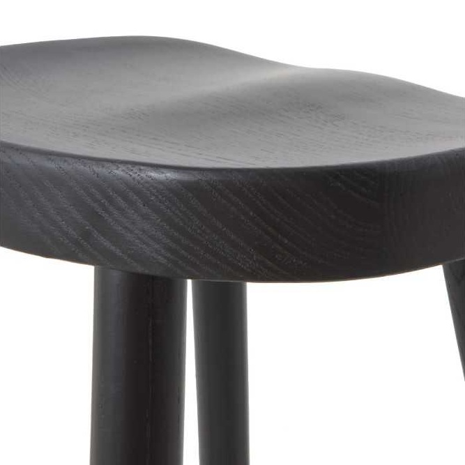 11591 Taburete alto diseño rústico 65 madera color negro