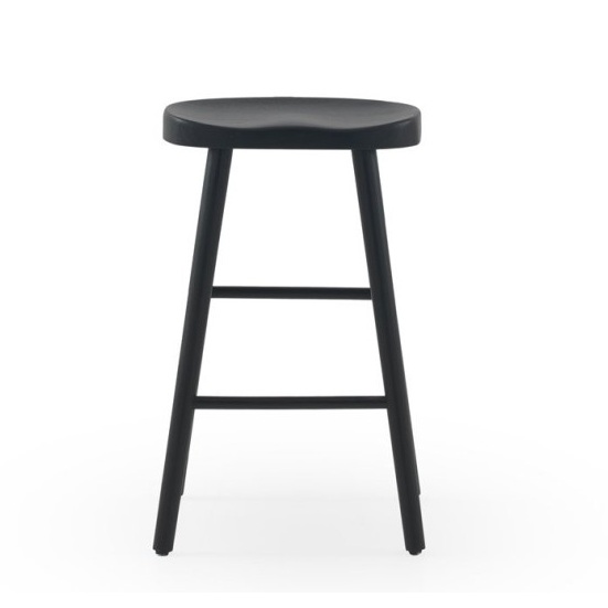 11591 Taburete alto diseño rústico 65 madera color negro