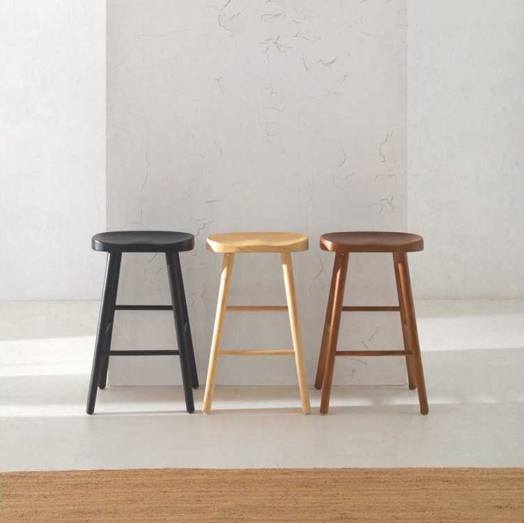 11591 Taburete alto diseño rústico 65 madera color negro