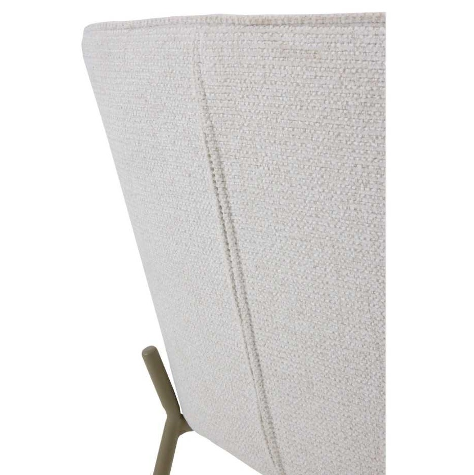 11631 Silla con reposabrazos diseño moderno metal topo y tapizado crema