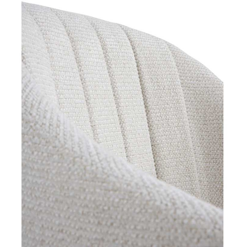 11636 Silla giratoria con reposabrazos diseño moderno metal negro y tapizado crema