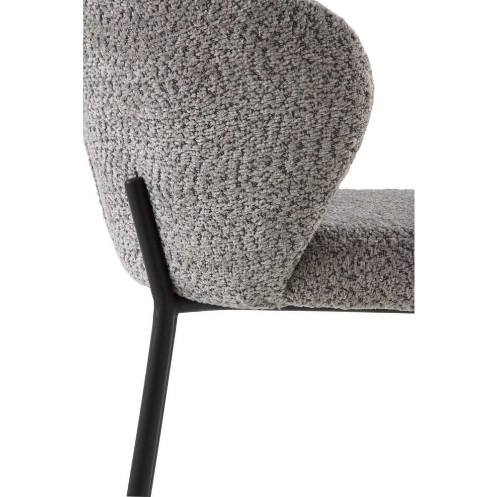11659 Taburete alto diseño moderno tapizado gris y patas metal negro