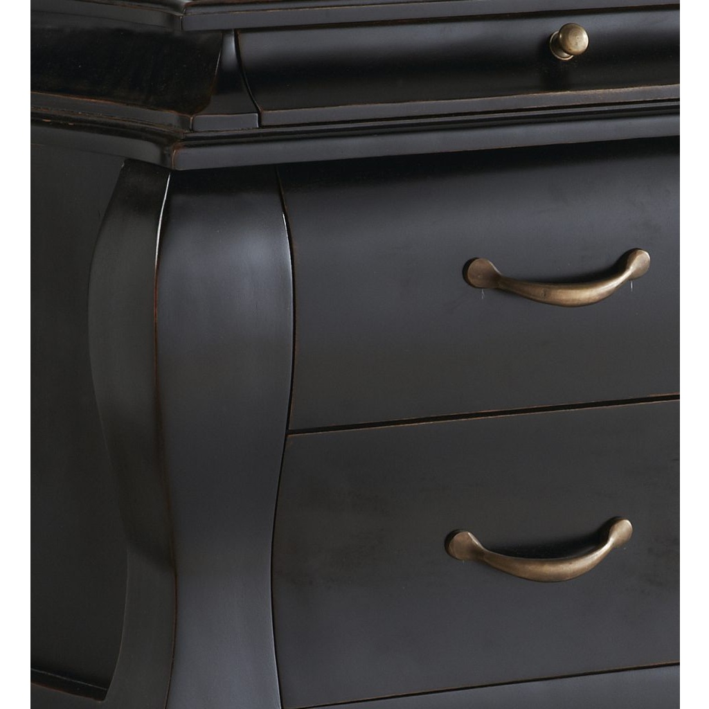 148160 Cómoda de diseño vintage 110 madera de caoba acabado negro