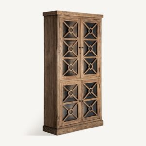 36655 Vitrina de gran tamaño diseño rústico NORVIK 110 madera de olmo natural envejecido