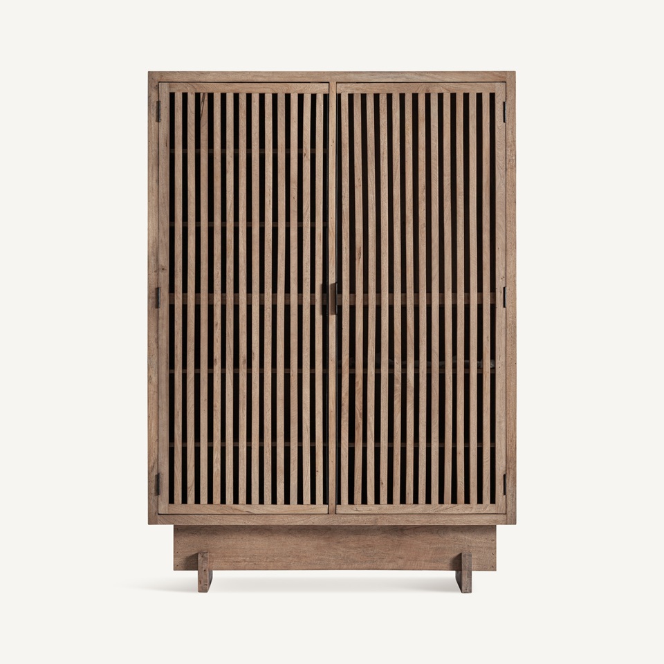 37007 Armario de gran tamaño diseño rústico GÀBIA 138 madera de mango acabado arenado