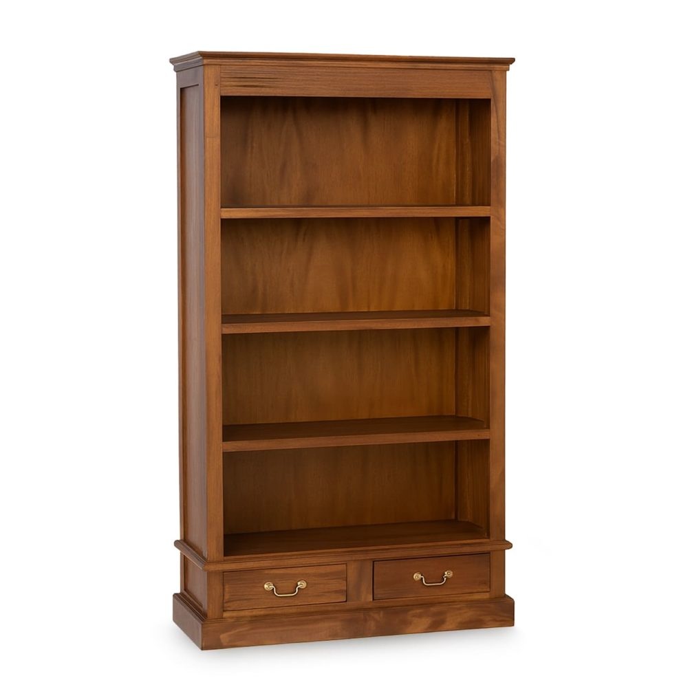 597100 Estantería librería diseño colonial HARVARD 98 madera de caoba acabado natural