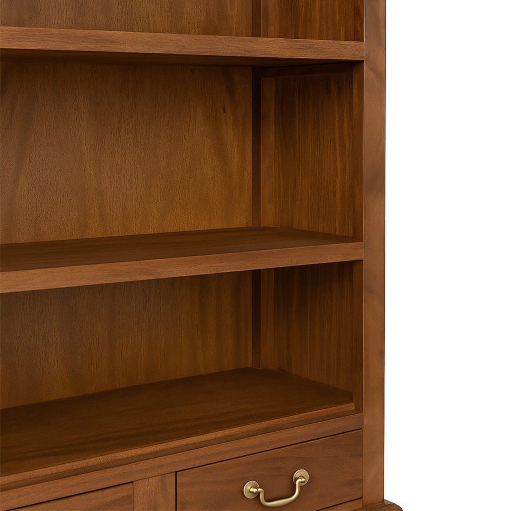 597100 Estantería librería diseño colonial HARVARD 98 madera de caoba acabado natural