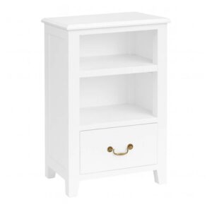 597203 Mesita de noche diseño vintage colonial HARVARD 50 madera de caoba blanco