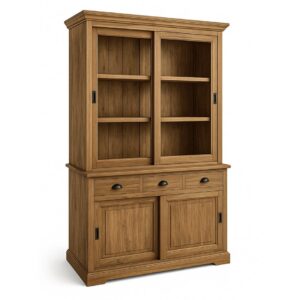 598100 Vitrina de diseño rústico FEROE 151 madera de teka natural