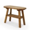 598200 Consola ovalada de diseño rústico FEROE madera de teka natural