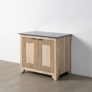 614464 Aparador de diseño vintage 95 madera de mango y sobre de mármol