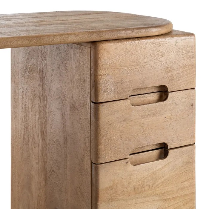 615818 Escritorio de diseño rústico 110 madera de mango acabado natural