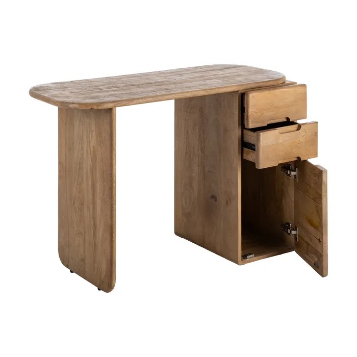 615818 Escritorio de diseño rústico 110 madera de mango acabado natural