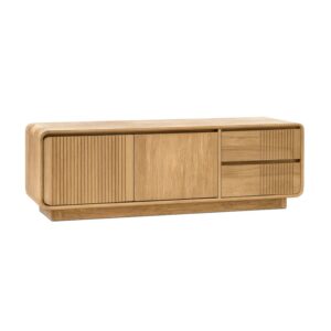 6396001 Mueble de televisión diseño rústico nórdico EYRE madera de teka natural