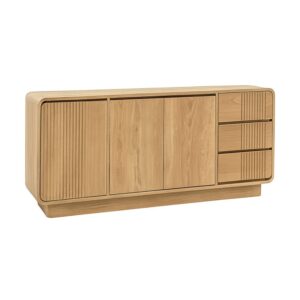 6396002 Aparador de diseño rústico nórdico EYRE 180 madera de teka natural
